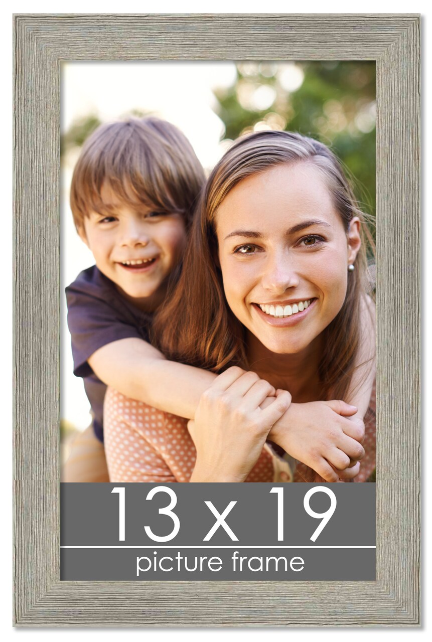 13x19 Wide Barnwood Picture Frame with UV-Resistant Acrylic & Acid Free Backing, Available in 6 Paint Finishes - Grey, Brown, White, and Black